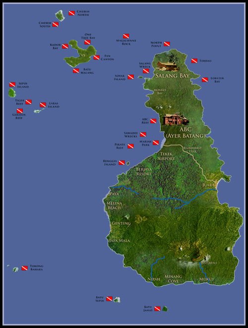 Tioman Map Diving Tioman Island In Malaysia